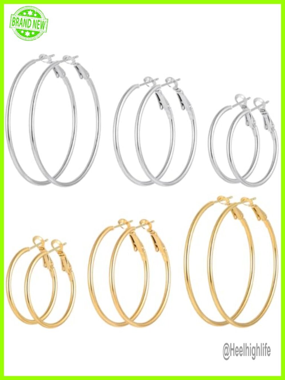 Gold Silver Plated Hoop Earrings Set Hypoallergenic Stainless Steel Hoops Women